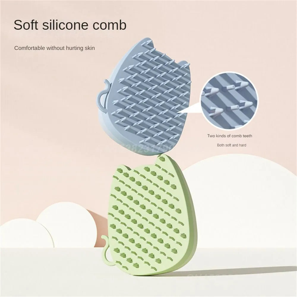 Sponge silicone pet comb brush for cats and dogs with blue, brown or green colour options
