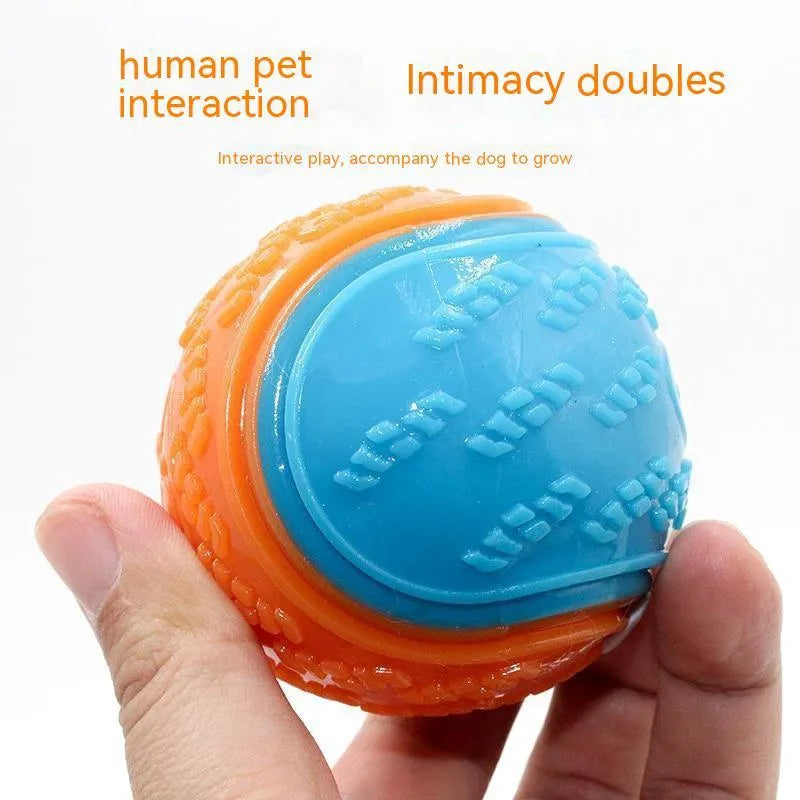 Dog Molar Long Lasting Ball TPR Toy, rubber ball for chewing and teeth cleaning, random colour