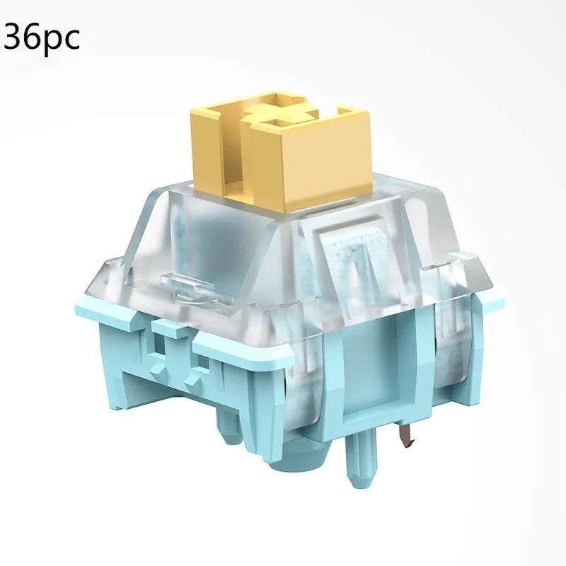36 Tiger Mo Sea Salt Lemon PRO Mute keyboard switches for mechanical keyboard builds