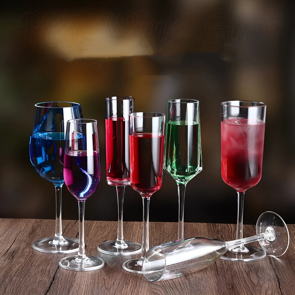Modern simplicity PC acrylic wine glass with drop-resistant food-grade plastic construction