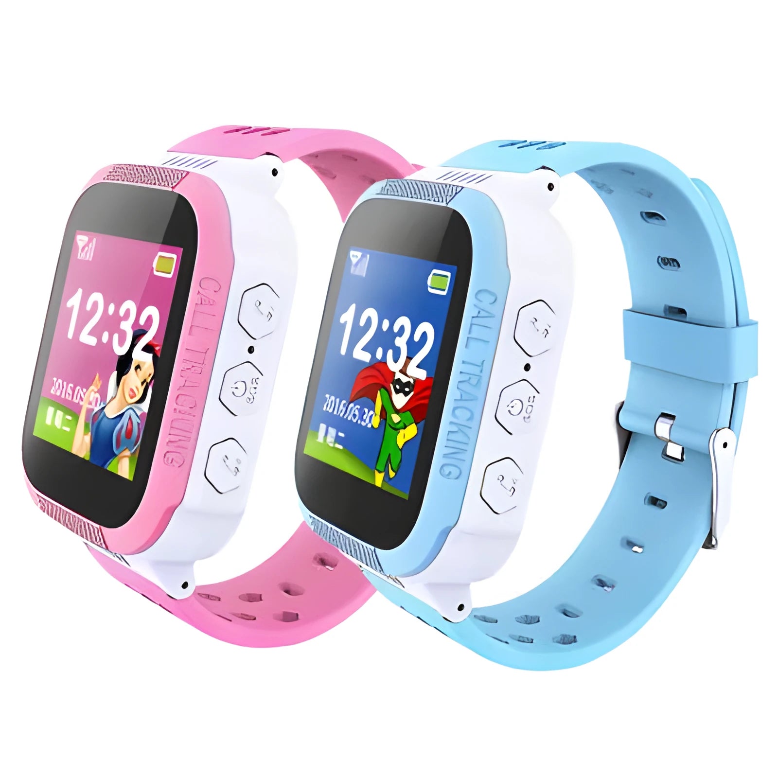 Children's phone watch with 1.44 inch screen in blue or pink colour options