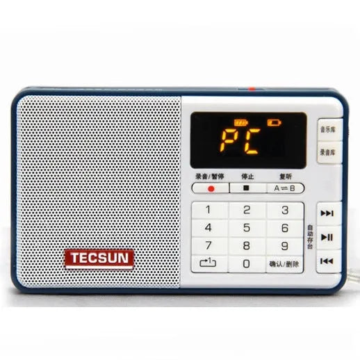 Tecsun Q3 compact digital audio player and AM/FM radio in multiple colour choices.