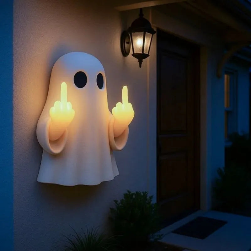 White ghost statue night lamp with modern design for Halloween decor