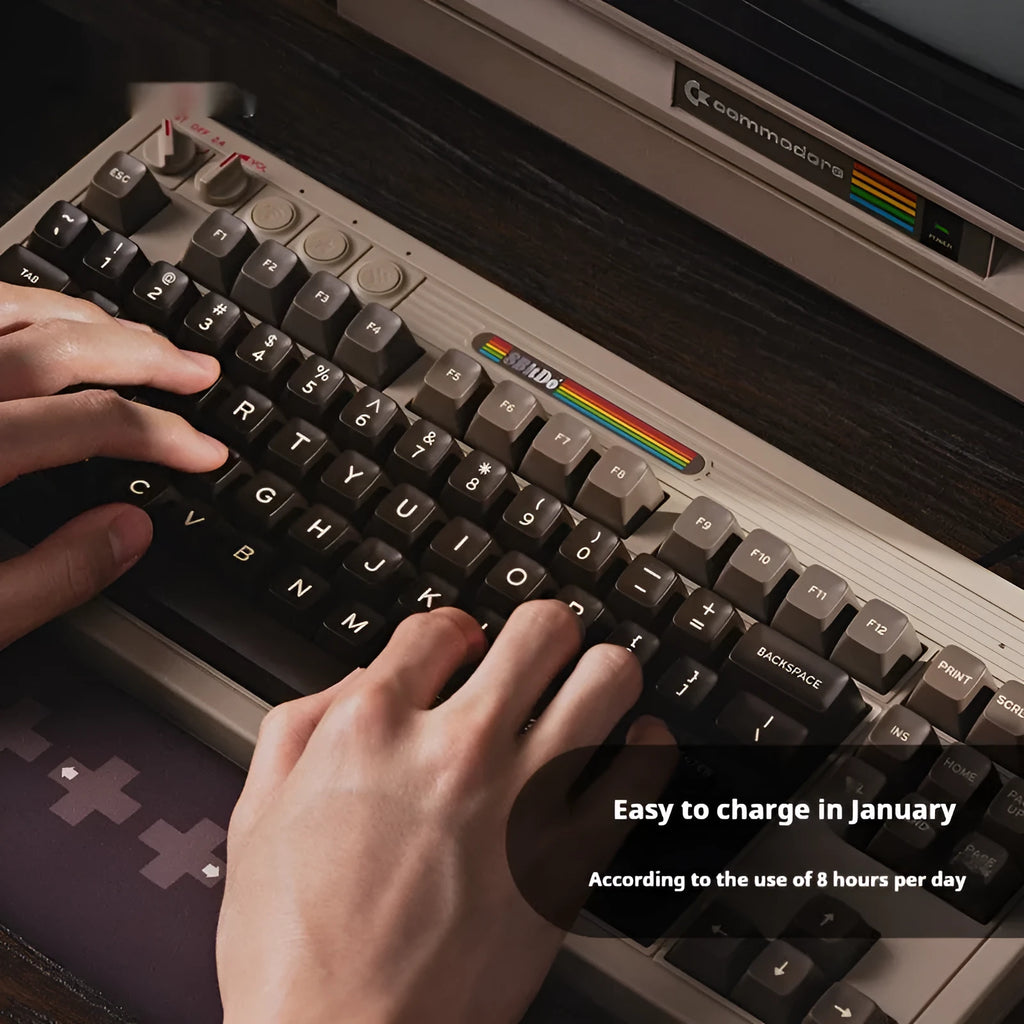 Retro87 C64 wireless mechanical keyboard with Bluetooth connectivity