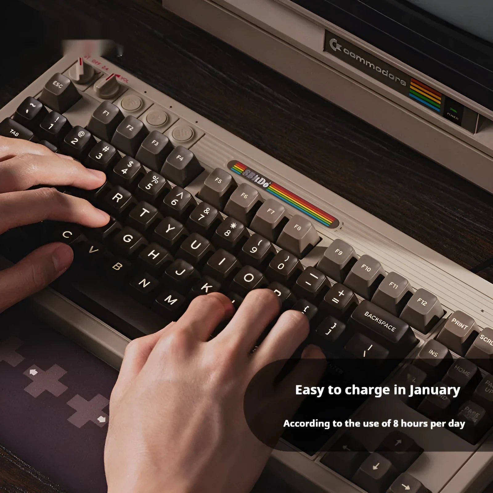 Retro87 C64 wireless mechanical keyboard with Bluetooth connectivity
