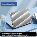 Transparent plastic protective shell for MacBook laptop showing compatible models