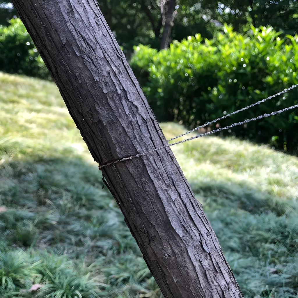 Manual cutting chain saw with handle and wire rope for garden pruning