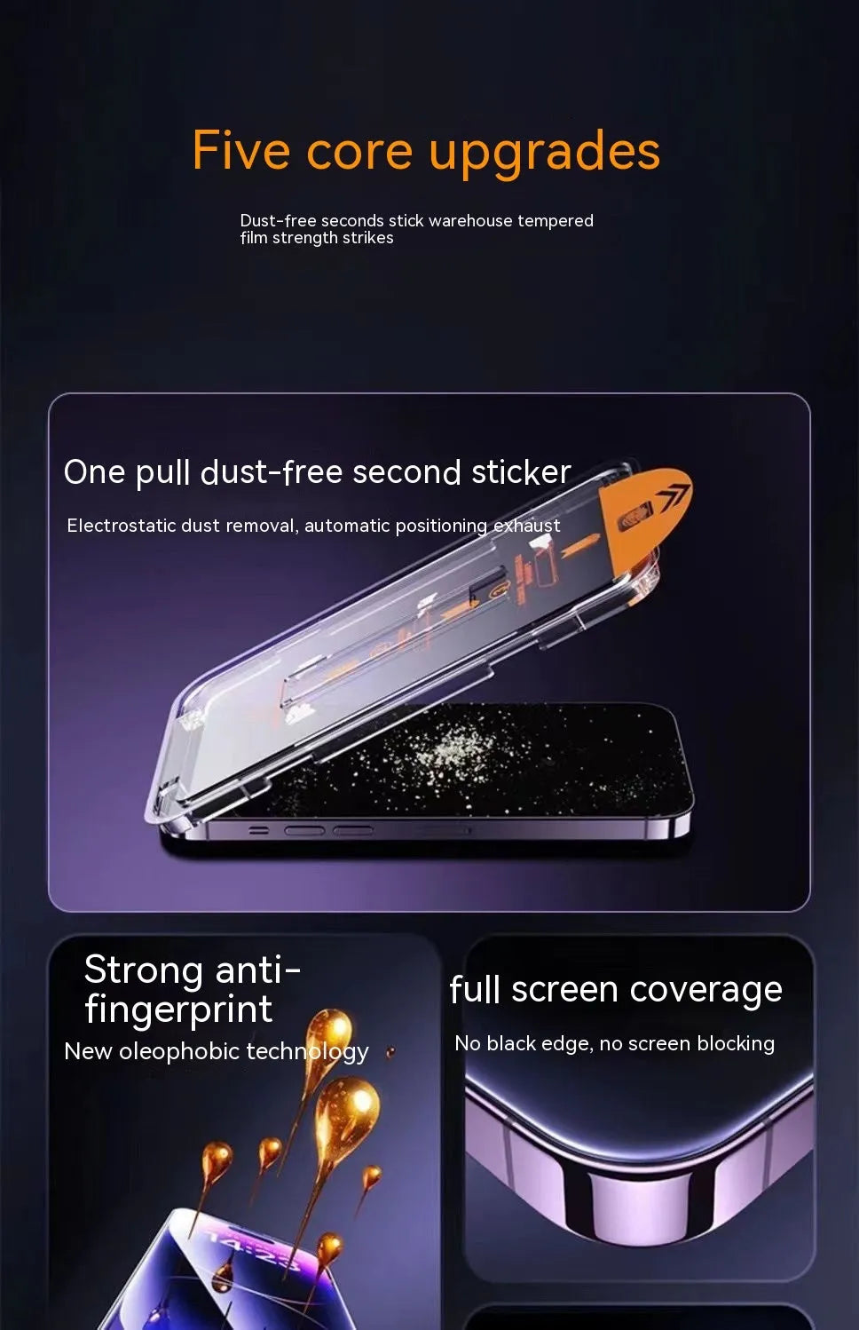 Tempered glass iPhone screen protector with frosted privacy coating and full coverage design.