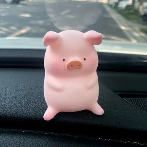 Cartoon pig resin car dashboard decoration ornament in various style options