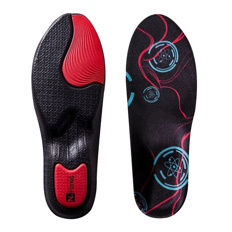 Sports insoles for flat feet for men unisex black colour EVA material with arch support