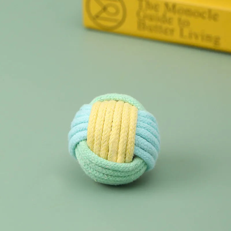 Handmade plush cotton catnip ball pet toy in three colour options