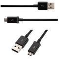 Black and white Android Micro USB data cable for phone charging and computer data transfer