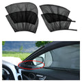 Car side window sunshades with mesh covering for sun and mosquito protection