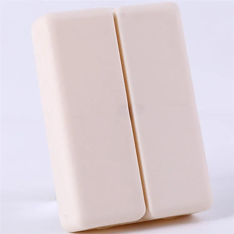 Four-color magnet 7-grid pill box in solid blue colour showing foldable covered design with seven compartments