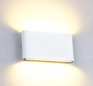Waterproof aluminium wall lamp in black finish for balcony or aisle use with warm white light output