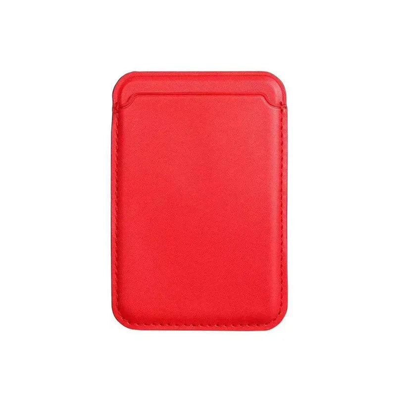 Slim PU leather iPhone case with integrated magnetic card holder in multiple colour options.