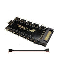 AURA RGB One Point Ten 5V hub with SATA power cable, black, 10 ports for PC lighting