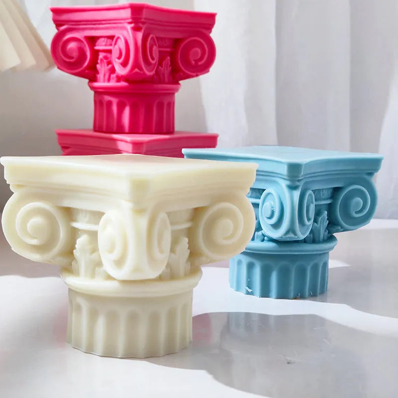 Roman pillar silicone mould for candles, chocolate, cake, and crafts