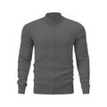 Men's cotton zip-up hoodie with stand collar in loose fit casual style