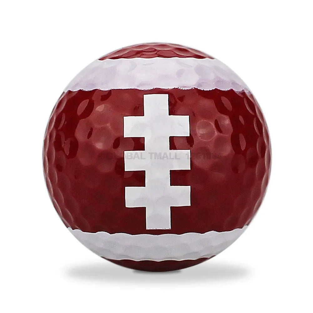 Golf practice ball with Surlyn cover and seamless dimple design, random colour, on green surface
