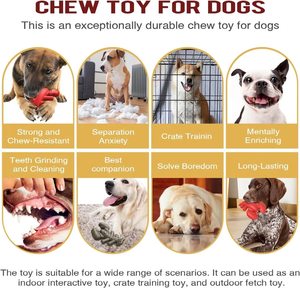 Red Nylabone bone-shaped chew toy for large dogs and aggressive chewers
