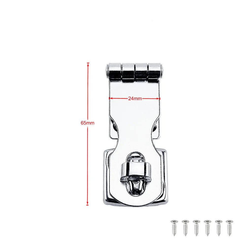Silver 304 stainless steel hasp latch lock with mirror finish for doors and cabinets