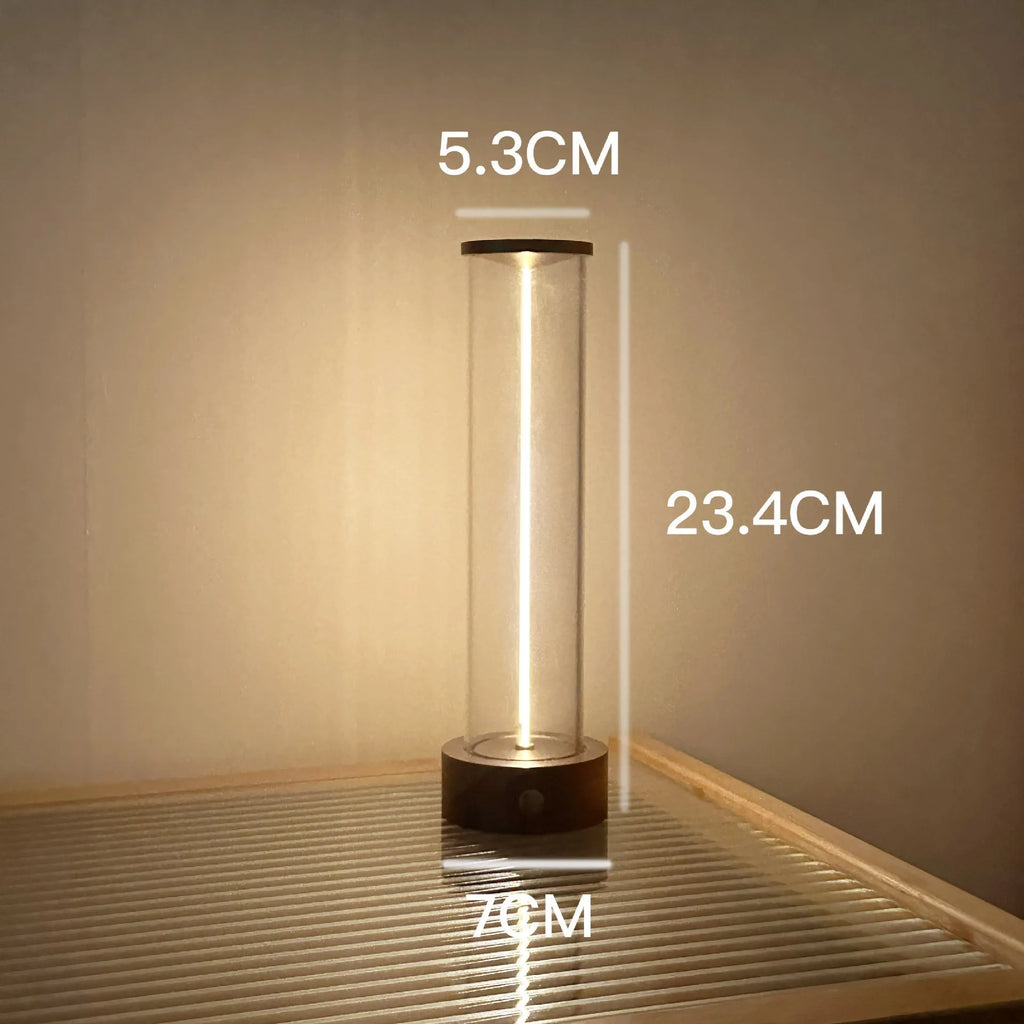 LED line glass magnetic suction light strip with transparent tube and USB charging cable