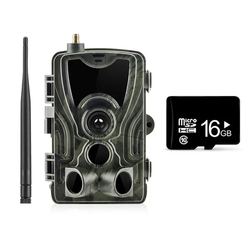 Outdoor camouflage surveillance camera with wide-angle lens and infrared night vision
