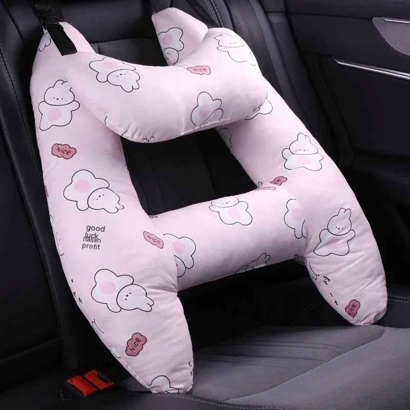 55x70cm car headrest sleeping pillow with pearl cotton filling in child-friendly patterns