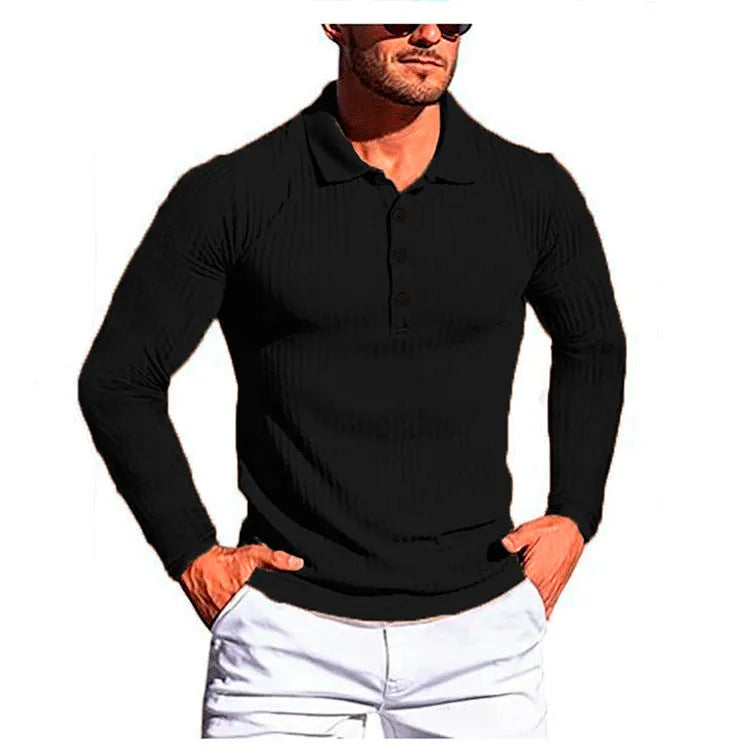 A striped, short sleeve, loose fit knit summer shirt on a hanger, available in multiple colours.