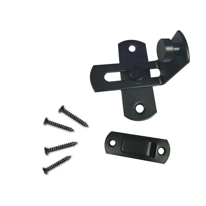 Warehouse sliding door lock with 90-degree hasp in carbon steel and stainless steel variants