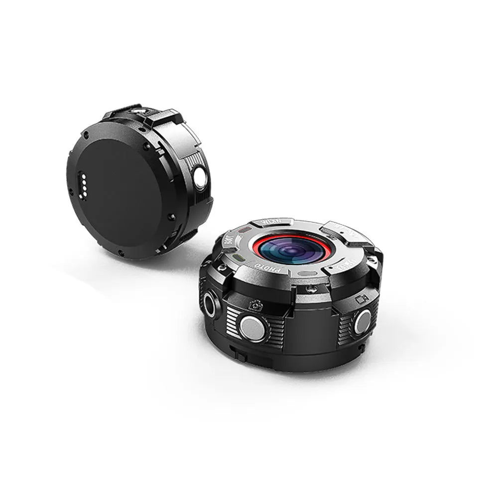 Black waterproof sports digital camera with dust protection showing front view