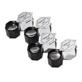 Handheld portable magnifying glass for jewellery and coin inspection with metal frame.