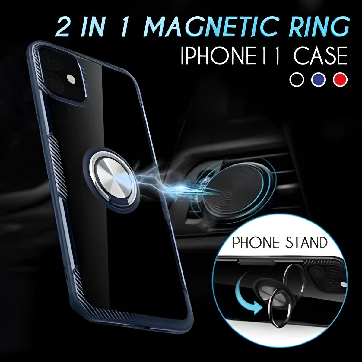 Protective back cover phone case for iPhone models, shown in a selection of colours including black and blue.
