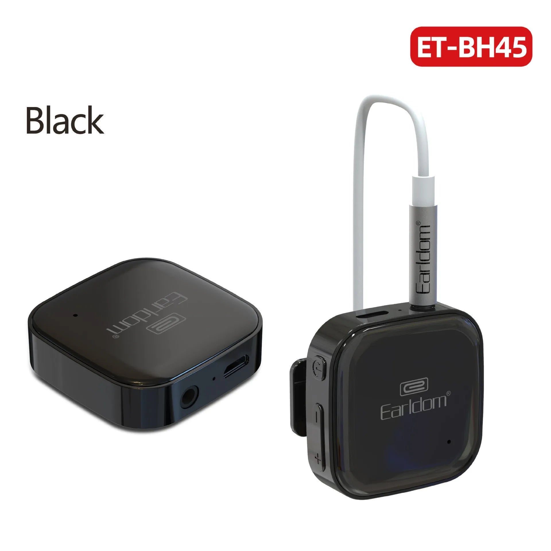 Bluetooth audio receiver running headphones with lavalier design in black, grey, and red colour options