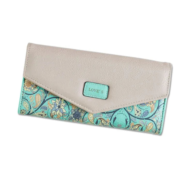 Student wallet with buckle closure and three-fold design in multiple colour options