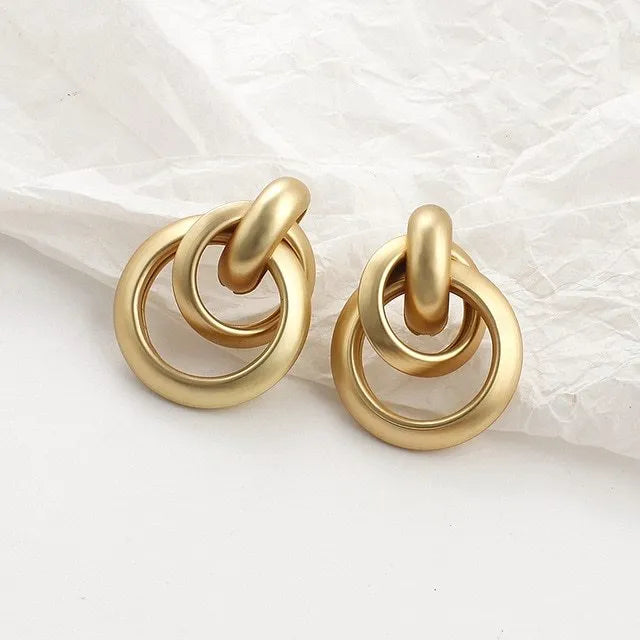 Sweet simulated pearl earrings for women gold alloy geometric shape party office leisure gift choice of 18 styles A-R