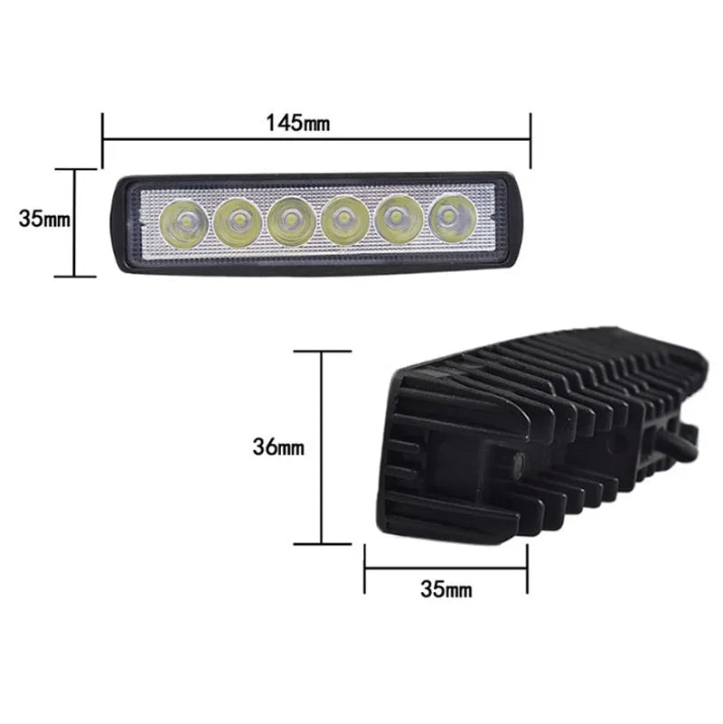Black die-cast aluminium car auxiliary LED spotlight with bracket mount for 12V-24V systems