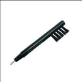 Black ABS plastic hearing aid cleaning brush with U-shaped hook and magnet tip