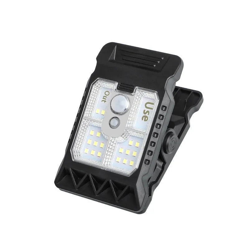 White intelligent induction clip lamp showing motion sensor and clip mechanism