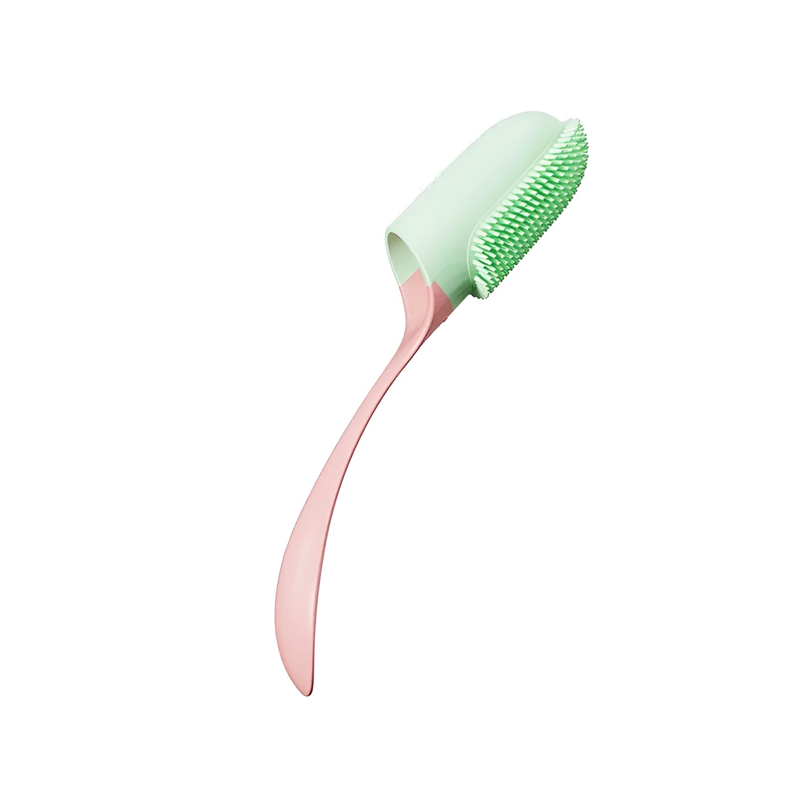 Plastic handle dog dental calculus cleaning toothbrush in pink for tartar and stain removal