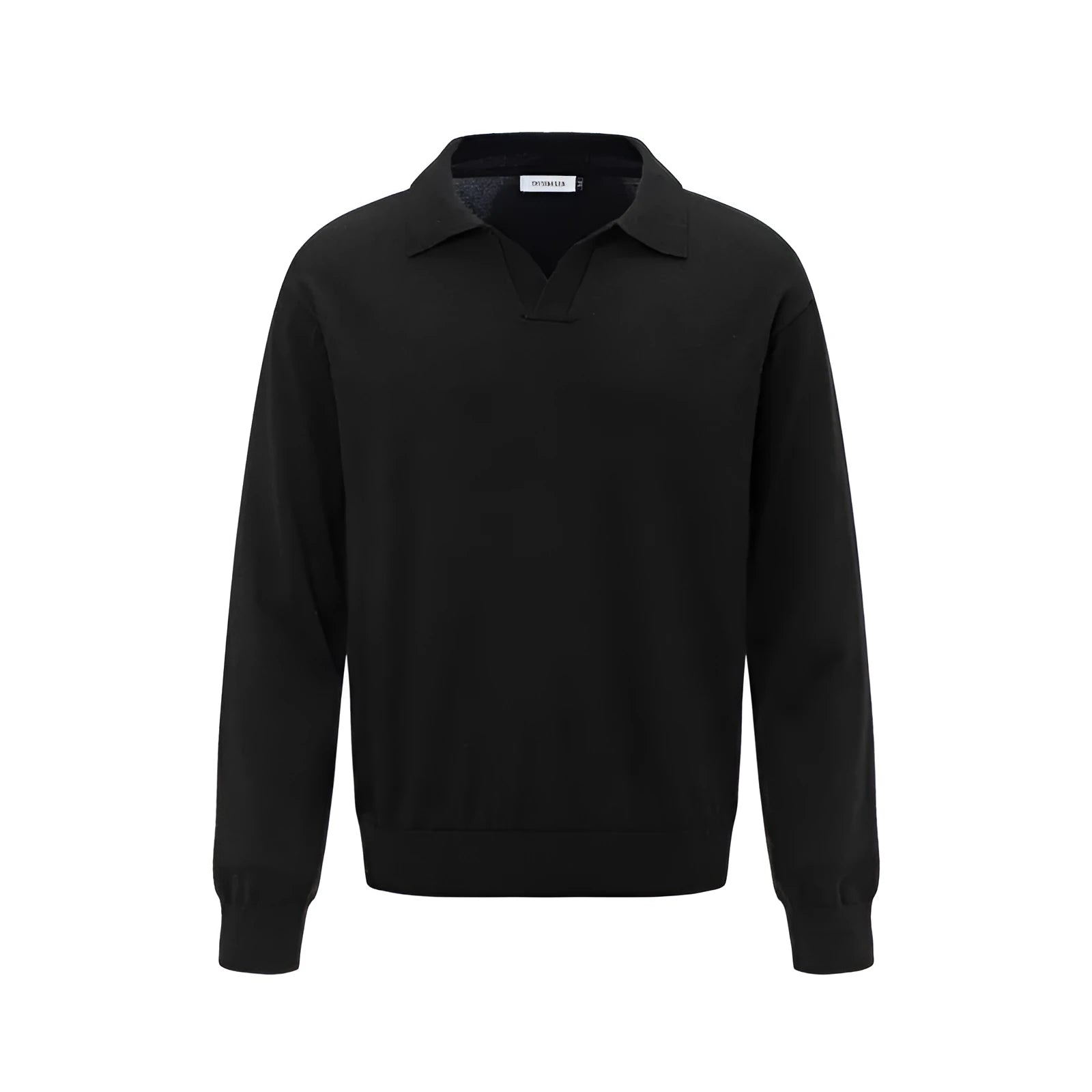 Loose black acrylic blend pullover sweater for casual leisure wear