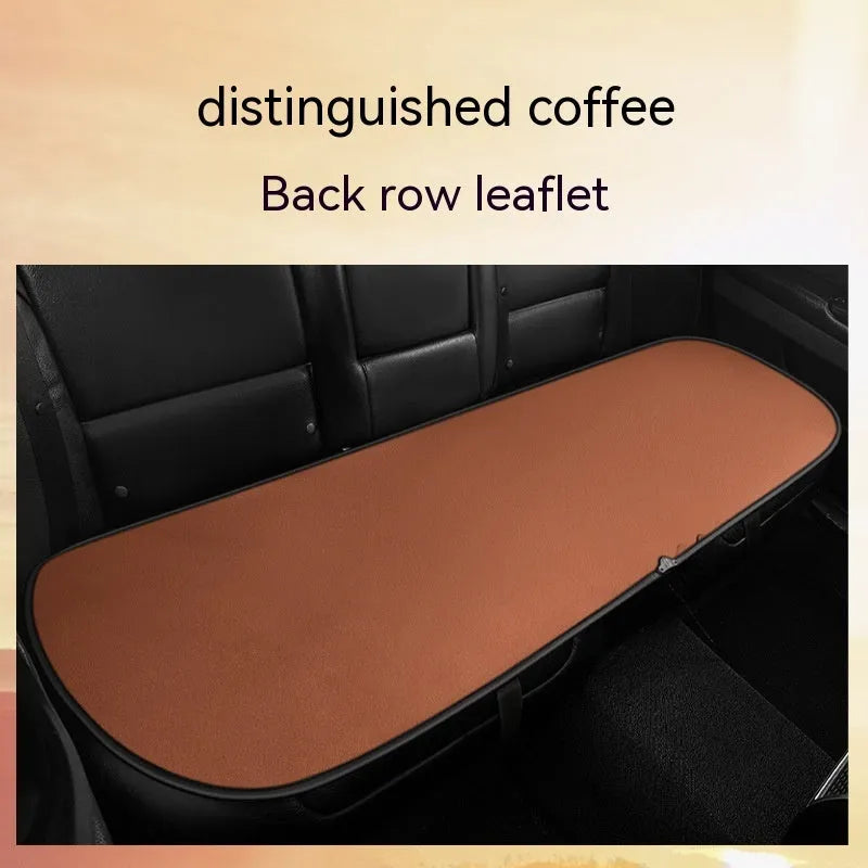 Auto heating car seat cushion with cotton filler shown in beige colour on vehicle seat