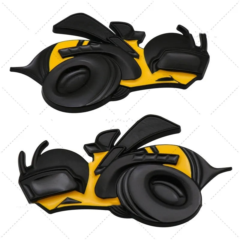 Big Bee zinc alloy super large bumper sticker 11.2x6.2cm yellow silver colour