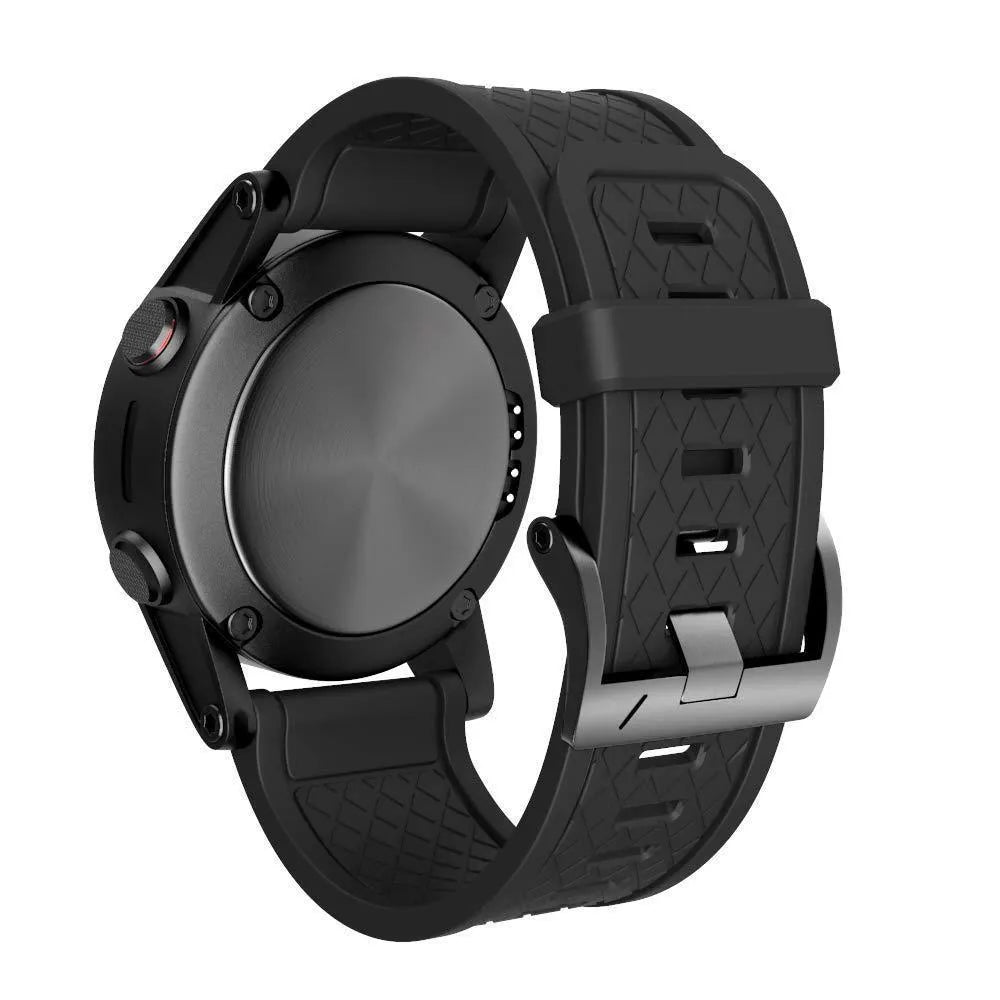 26mm black silicone watch strap with stainless steel button for Jiaming watches