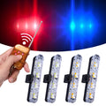 Car mounted LED wireless remote emergency warning light in black colour for automobile hazard alerts
