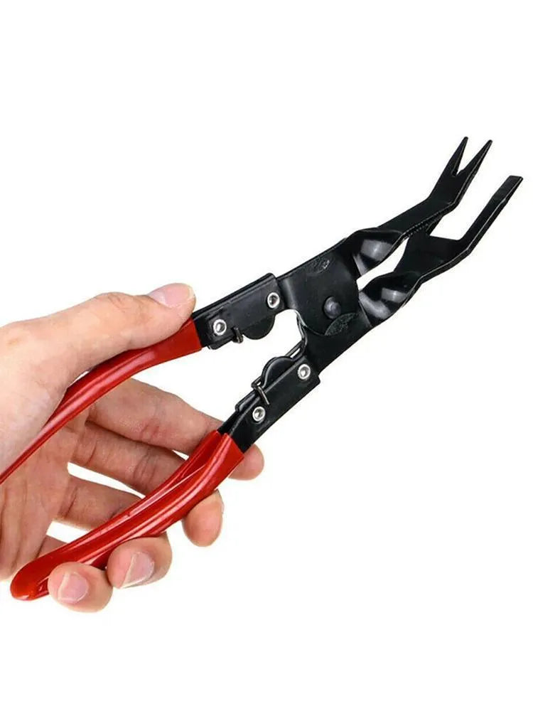 Blue car door panel removal pliers with forged steel construction, 235mm long
