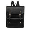 Korean style retro backpack in soft PU material showing ventilation features and available colour options