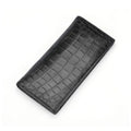 Black genuine cowhide leather business bifold wallet with card slots, ID window, and coin pocket