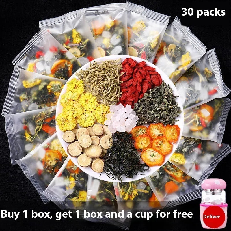 150g box of honeysuckle chrysanthemum tea with triangular tea bags for herbal wellness
